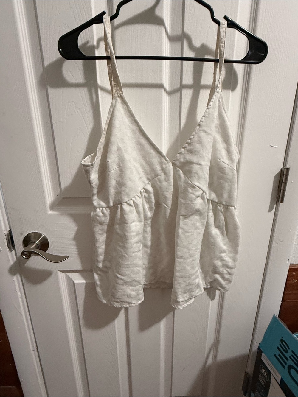 Women’s White V-Neck Spaghetti Strap Tank Top